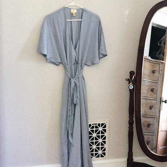 Blue Satin h&m wedding bridesmaid Gown - Picture 4 of 9